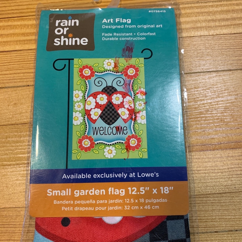 LADY BUG WELCOME 12.5" X 18" GARDEN FLAG 11-2771-197 RAIN SHINE SEASONAL